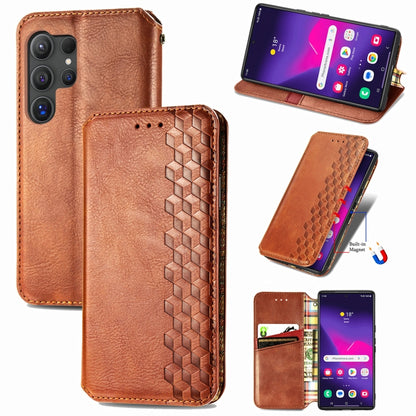 Cubic Grid Pressed Magnetic Leather Phone Case, For Samsung Galaxy S25 Ultra 5G, For Samsung Galaxy M55, For Samsung Galaxy A25 5G
