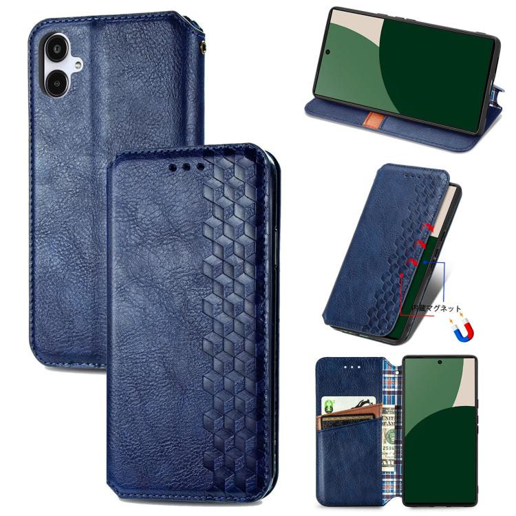 Cubic Grid Pressed Magnetic Leather Phone Case, For Samsung Galaxy S25 Ultra 5G, For Samsung Galaxy M55, For Samsung Galaxy A25 5G
