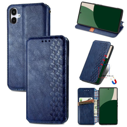 Cubic Grid Pressed Magnetic Leather Phone Case, For Samsung Galaxy S25 Ultra 5G, For Samsung Galaxy M55, For Samsung Galaxy A25 5G