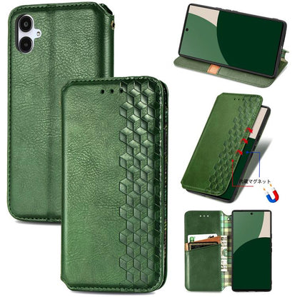 Cubic Grid Pressed Magnetic Leather Phone Case, For Samsung Galaxy S25 Ultra 5G, For Samsung Galaxy M55, For Samsung Galaxy A25 5G