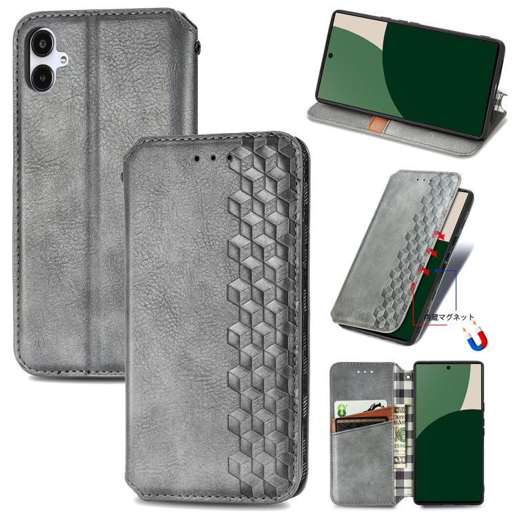 Cubic Grid Pressed Magnetic Leather Phone Case, For Samsung Galaxy S25+ 5G, For Samsung Galaxy S25 Ultra 5G, For Samsung Galaxy M55, For Samsung Galaxy A25 5G