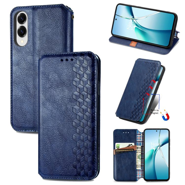 Cubic Grid Pressed Magnetic Leather Phone Case, For Samsung Galaxy A57 5G, For Samsung Galaxy A37 5G, For Samsung Galaxy S25 Edge 5G, For Samsung Galaxy A56 5G