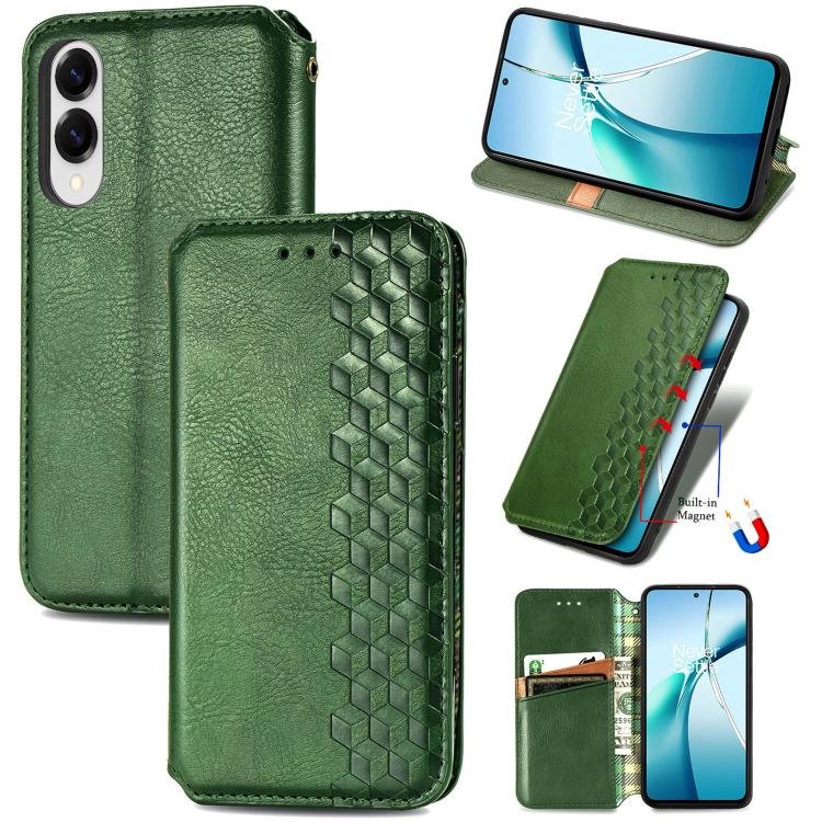 Cubic Grid Pressed Magnetic Leather Phone Case, For Samsung Galaxy A57 5G, For Samsung Galaxy A37 5G, For Samsung Galaxy S25 Edge 5G, For Samsung Galaxy A56 5G