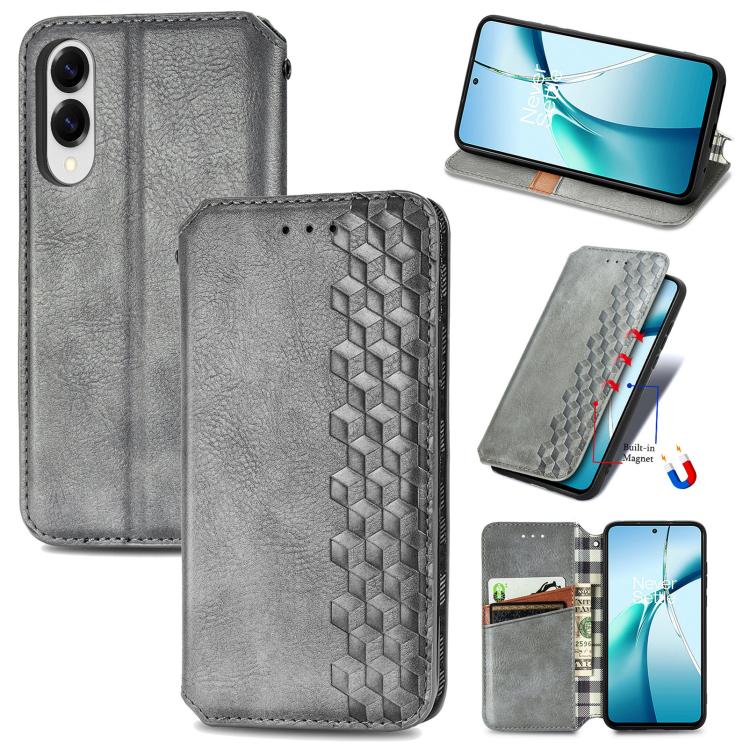 Cubic Grid Pressed Magnetic Leather Phone Case, For Samsung Galaxy A57 5G, For Samsung Galaxy A37 5G, For Samsung Galaxy S25 Edge 5G, For Samsung Galaxy A56 5G