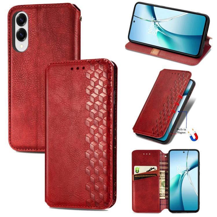 Cubic Grid Pressed Magnetic Leather Phone Case, For Samsung Galaxy A57 5G, For Samsung Galaxy A37 5G, For Samsung Galaxy S25 Edge 5G, For Samsung Galaxy A56 5G