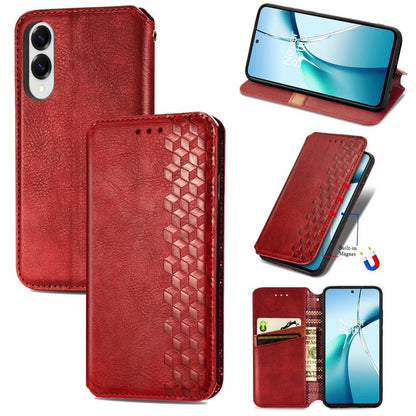 Cubic Grid Pressed Magnetic Leather Phone Case, For Samsung Galaxy A57 5G, For Samsung Galaxy A37 5G, For Samsung Galaxy S25 Edge 5G, For Samsung Galaxy A56 5G