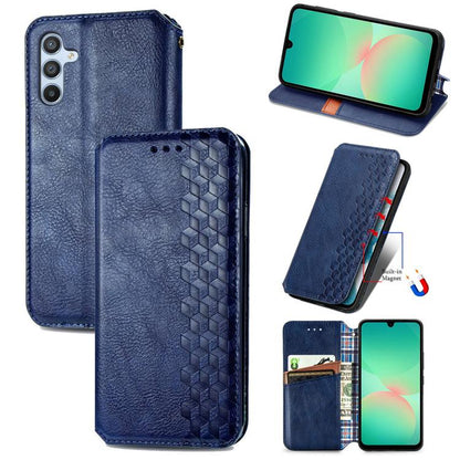 Cubic Grid Pressed Magnetic Leather Phone Case, For Samsung Galaxy A26 5G, For Samsung Galaxy A36 5G, For Samsung Galaxy S25 5G, For Samsung Galaxy S25+ 5G