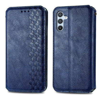 Cubic Grid Pressed Magnetic Leather Phone Case, For Samsung Galaxy A26 5G, For Samsung Galaxy A36 5G, For Samsung Galaxy S25 5G, For Samsung Galaxy S25+ 5G