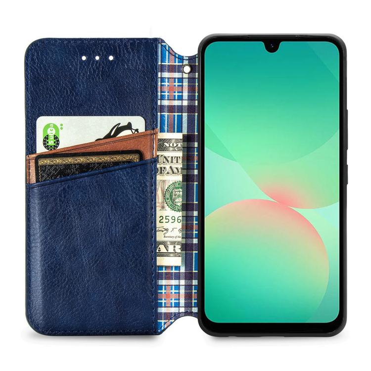 Cubic Grid Pressed Magnetic Leather Phone Case, For Samsung Galaxy A26 5G, For Samsung Galaxy A36 5G, For Samsung Galaxy S25 5G, For Samsung Galaxy S25+ 5G