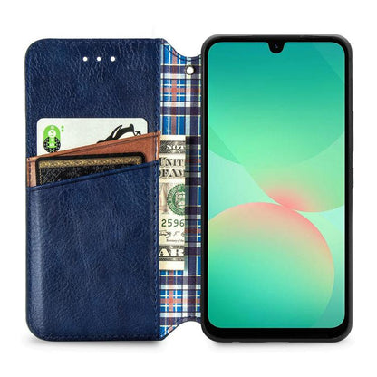 Cubic Grid Pressed Magnetic Leather Phone Case, For Samsung Galaxy A26 5G, For Samsung Galaxy A36 5G, For Samsung Galaxy S25 5G, For Samsung Galaxy S25+ 5G
