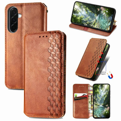 Cubic Grid Pressed Magnetic Leather Phone Case, For Samsung Galaxy A57 5G, For Samsung Galaxy A37 5G, For Samsung Galaxy S25 Edge 5G, For Samsung Galaxy A56 5G