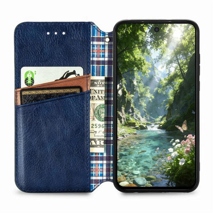 Cubic Grid Pressed Magnetic Leather Phone Case, For Samsung Galaxy A57 5G, For Samsung Galaxy A37 5G, For Samsung Galaxy S25 Edge 5G, For Samsung Galaxy A56 5G