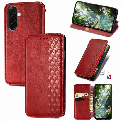 Cubic Grid Pressed Magnetic Leather Phone Case, For Samsung Galaxy A57 5G, For Samsung Galaxy A37 5G, For Samsung Galaxy S25 Edge 5G, For Samsung Galaxy A56 5G