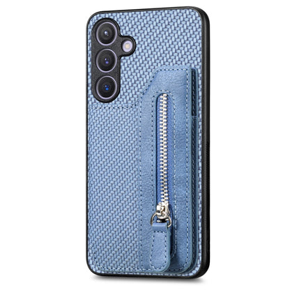 Carbon Fiber Horizontal Flip Zipper Wallet Phone Case, For Samsung Galaxy S24 Ultra 5G, For Samsung Galaxy S24+ 5G, For Samsung Galaxy S23 FE 5G