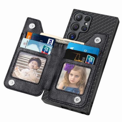 Carbon Fiber Horizontal Flip Zipper Wallet Phone Case, For Samsung Galaxy S24 Ultra 5G, For Samsung Galaxy S24+ 5G, For Samsung Galaxy S23 FE 5G