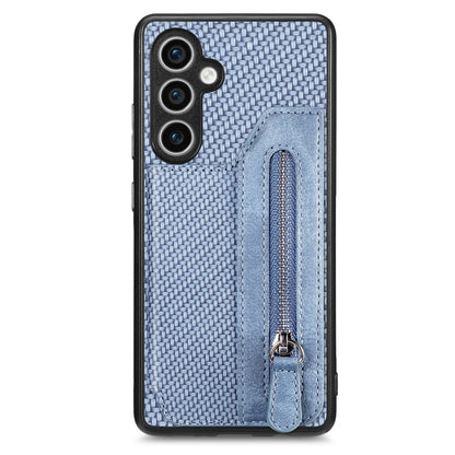 Carbon Fiber Horizontal Flip Zipper Wallet Phone Case, For Samsung Galaxy S24 Ultra 5G, For Samsung Galaxy S24+ 5G, For Samsung Galaxy S23 FE 5G
