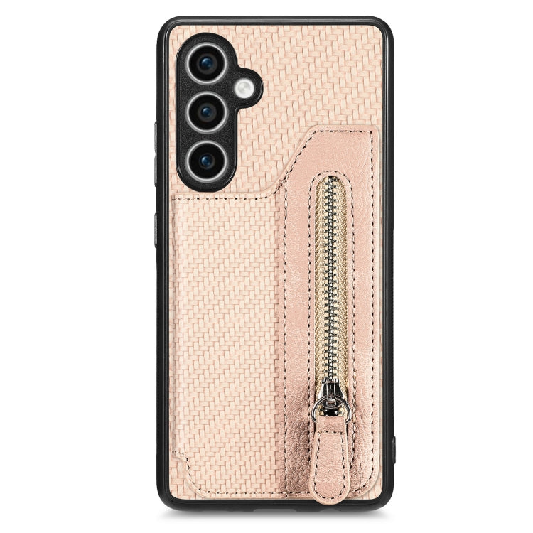Carbon Fiber Horizontal Flip Zipper Wallet Phone Case, For Samsung Galaxy S24 Ultra 5G, For Samsung Galaxy S24+ 5G, For Samsung Galaxy S23 FE 5G