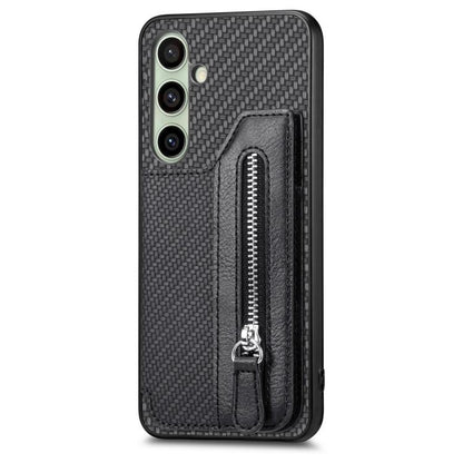 Carbon Fiber Horizontal Flip Zipper Wallet Phone Case, For Samsung Galaxy A36, For Samsung Galaxy S25 5G, For Samsung Galaxy S25+ 5G, For Samsung Galaxy S25 Ultra 5G