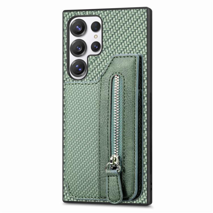 Carbon Fiber Horizontal Flip Zipper Wallet Phone Case, For Samsung Galaxy A36, For Samsung Galaxy S25 5G, For Samsung Galaxy S25+ 5G, For Samsung Galaxy S25 Ultra 5G