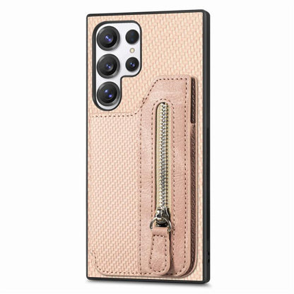 Carbon Fiber Horizontal Flip Zipper Wallet Phone Case, For Samsung Galaxy A36, For Samsung Galaxy S25 5G, For Samsung Galaxy S25+ 5G, For Samsung Galaxy S25 Ultra 5G