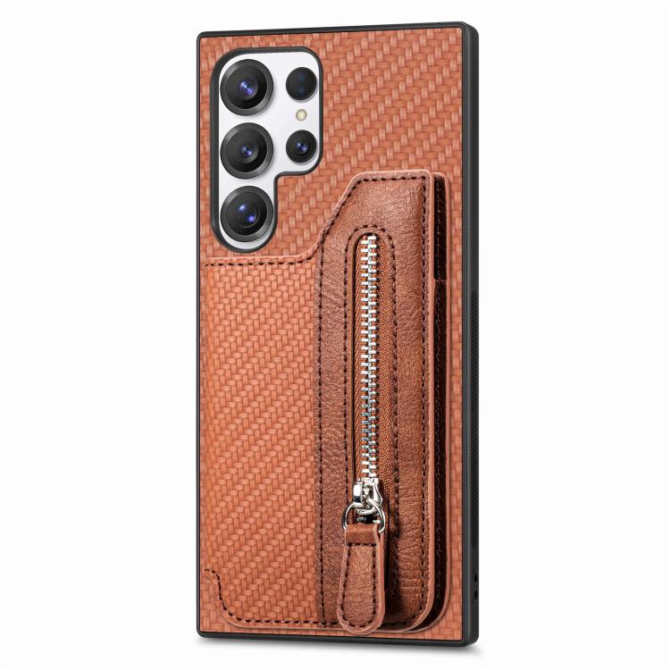 Carbon Fiber Horizontal Flip Zipper Wallet Phone Case, For Samsung Galaxy A36, For Samsung Galaxy S25 5G, For Samsung Galaxy S25+ 5G, For Samsung Galaxy S25 Ultra 5G