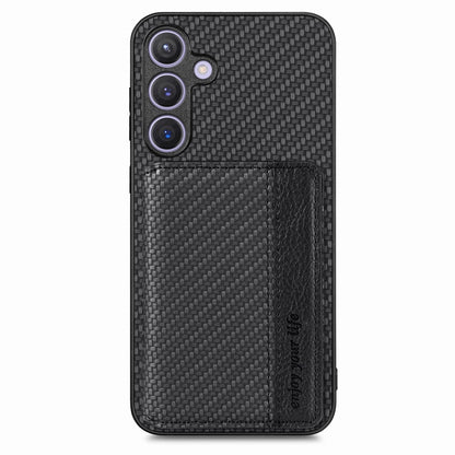 Carbon Fiber Magnetic Card Wallet RFID Blocking Phone Case, For Samsung Galaxy S24 5G, For Samsung Galaxy S23 FE 5G