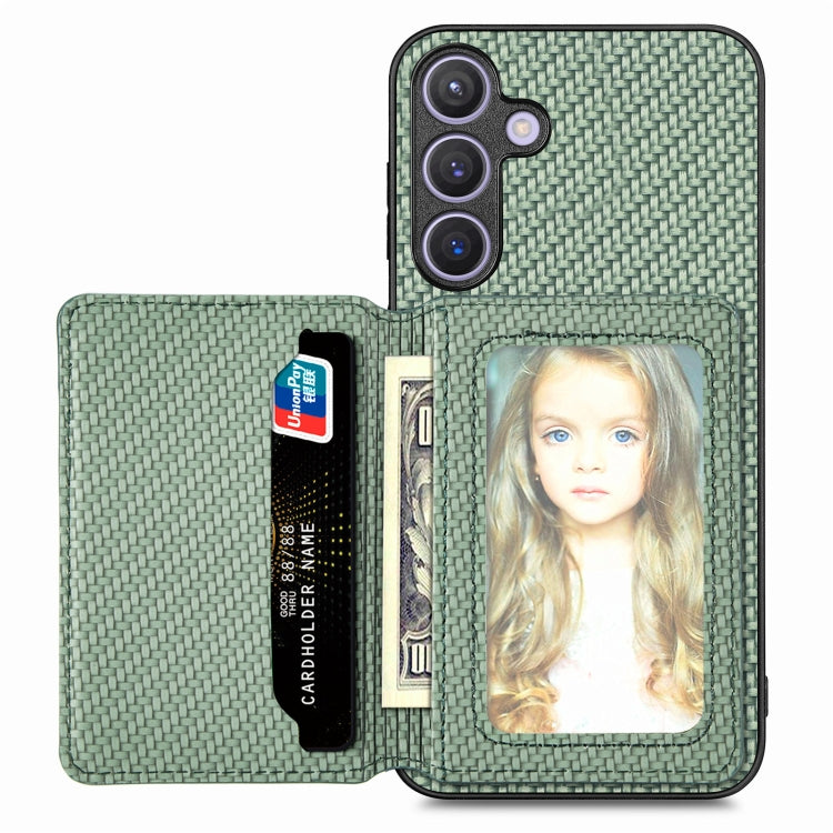 Carbon Fiber Magnetic Card Wallet RFID Blocking Phone Case, For Samsung Galaxy S24 Ultra 5G, For Samsung Galaxy S24+ 5G, For Samsung Galaxy S24 5G, For Samsung Galaxy S23 FE 5G