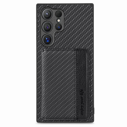 Carbon Fiber Magnetic Card Wallet RFID Blocking Phone Case, For Samsung Galaxy S24 Ultra 5G, For Samsung Galaxy S24+ 5G, For Samsung Galaxy S24 5G, For Samsung Galaxy S23 FE 5G