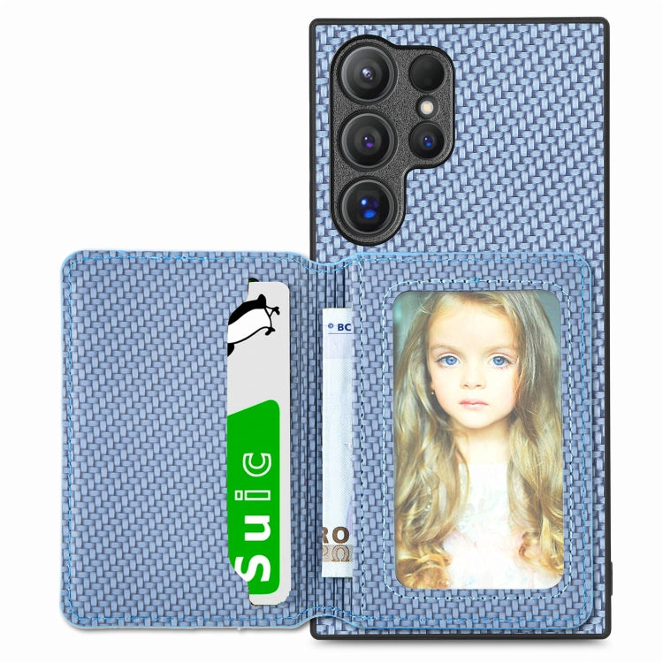 Carbon Fiber Magnetic Card Wallet RFID Blocking Phone Case, For Samsung Galaxy S24 Ultra 5G, For Samsung Galaxy S24+ 5G, For Samsung Galaxy S24 5G, For Samsung Galaxy S23 FE 5G