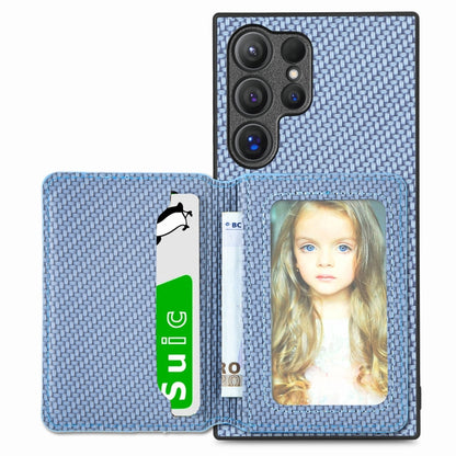 Carbon Fiber Magnetic Card Wallet RFID Blocking Phone Case, For Samsung Galaxy S24 Ultra 5G, For Samsung Galaxy S24+ 5G, For Samsung Galaxy S24 5G, For Samsung Galaxy S23 FE 5G