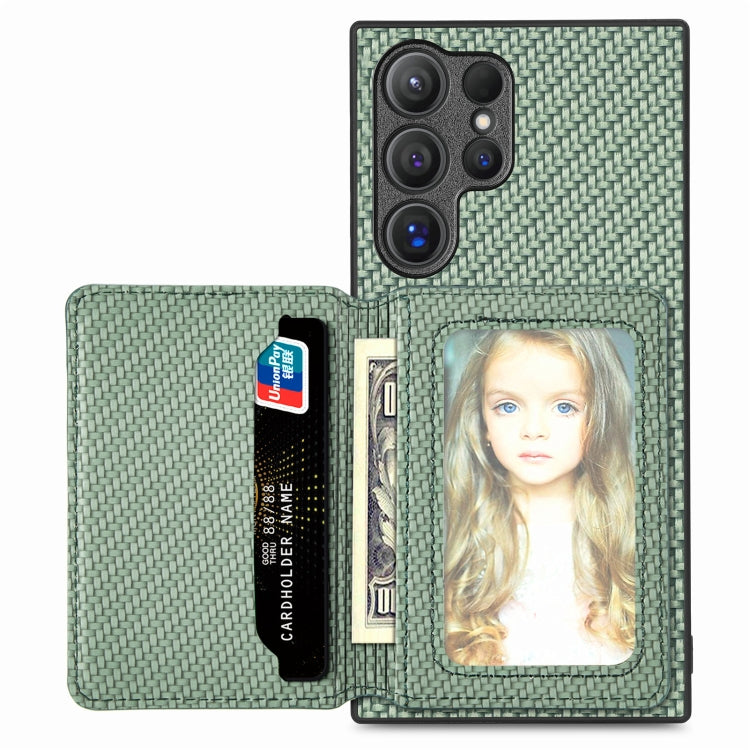 Carbon Fiber Magnetic Card Wallet RFID Blocking Phone Case, For Samsung Galaxy S24 Ultra 5G, For Samsung Galaxy S24+ 5G, For Samsung Galaxy S24 5G, For Samsung Galaxy S23 FE 5G