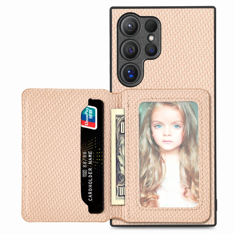 Carbon Fiber Magnetic Card Wallet RFID Blocking Phone Case, For Samsung Galaxy S24 Ultra 5G, For Samsung Galaxy S24+ 5G, For Samsung Galaxy S24 5G, For Samsung Galaxy S23 FE 5G