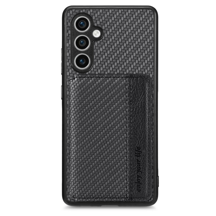 Carbon Fiber Magnetic Card Wallet RFID Blocking Phone Case, For Samsung Galaxy S24 5G, For Samsung Galaxy S23 FE 5G