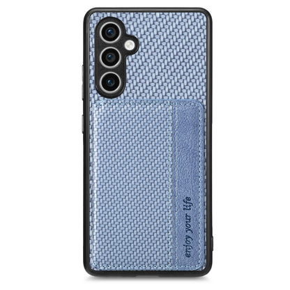Carbon Fiber Magnetic Card Wallet RFID Blocking Phone Case, For Samsung Galaxy S24 5G, For Samsung Galaxy S23 FE 5G