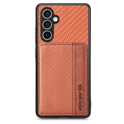 Carbon Fiber Magnetic Card Wallet RFID Blocking Phone Case, For Samsung Galaxy S24 Ultra 5G, For Samsung Galaxy S24+ 5G, For Samsung Galaxy S24 5G, For Samsung Galaxy S23 FE 5G