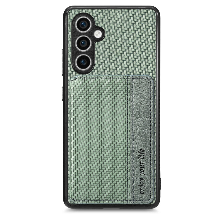 Carbon Fiber Magnetic Card Wallet RFID Blocking Phone Case, For Samsung Galaxy S24 Ultra 5G, For Samsung Galaxy S24+ 5G, For Samsung Galaxy S24 5G, For Samsung Galaxy S23 FE 5G
