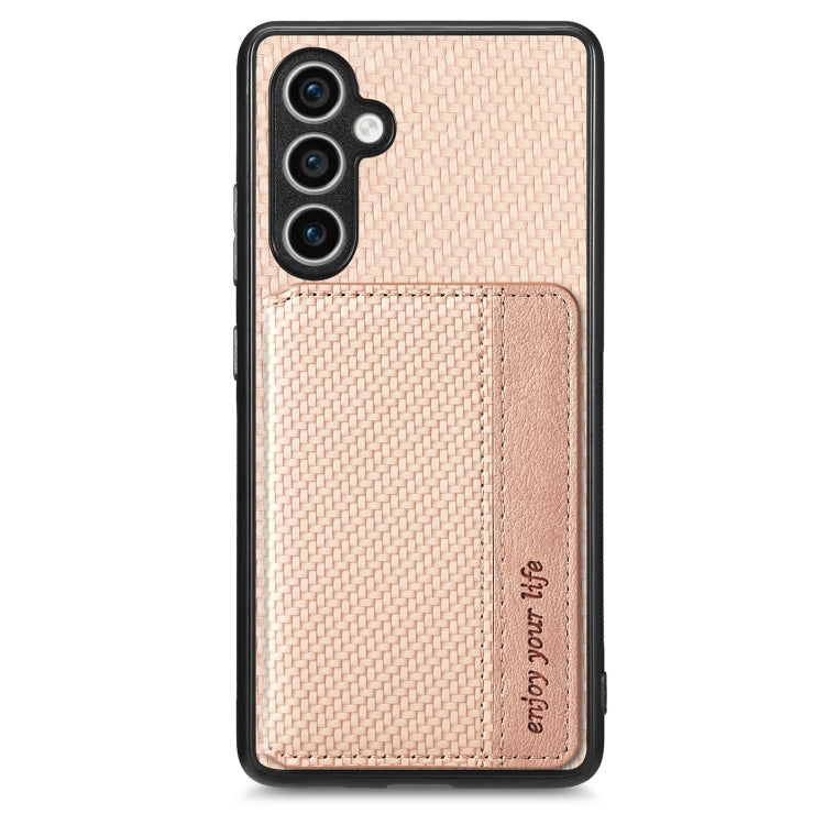 Carbon Fiber Magnetic Card Wallet RFID Blocking Phone Case, For Samsung Galaxy S24 5G, For Samsung Galaxy S23 FE 5G