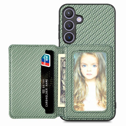 Carbon Fiber Magnetic Card Wallet RFID Blocking Phone Case, For Samsung Galaxy A57 5G, For Samsung Galaxy A37 5G, For Samsung Galaxy S25 Edge 5G, For Samsung Galaxy A56 5G