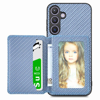 Carbon Fiber Magnetic Card Wallet RFID Blocking Phone Case, For Samsung Galaxy A57 5G, For Samsung Galaxy A37 5G, For Samsung Galaxy S25 Edge 5G, For Samsung Galaxy A56 5G