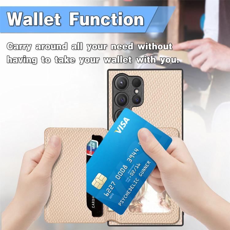 Carbon Fiber Magnetic Card Wallet RFID Blocking Phone Case, For Samsung Galaxy A57 5G, For Samsung Galaxy A37 5G, For Samsung Galaxy S25 Edge 5G, For Samsung Galaxy A56 5G