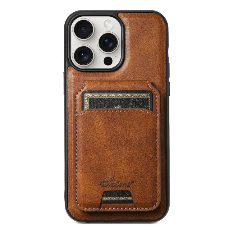 Suteni H15 MagSafe Oil Eax Leather Detachable Wallet Back Phone Case, For iPhone 16 Pro, For iPhone 16 Plus, For iPhone 16, For iPhone 15 Pro Max