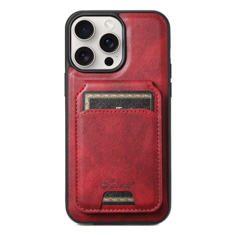 Suteni H15 MagSafe Oil Eax Leather Detachable Wallet Back Phone Case, For iPhone 15 Pro, For iPhone 15 Plus, For iPhone 15, For iPhone 14 Plus