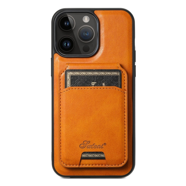 Suteni H15 MagSafe Oil Eax Leather Detachable Wallet Back Phone Case, For iPhone 14, For iPhone 14 Pro, For iPhone 14 Pro Max, For iPhone 13 Pro Max