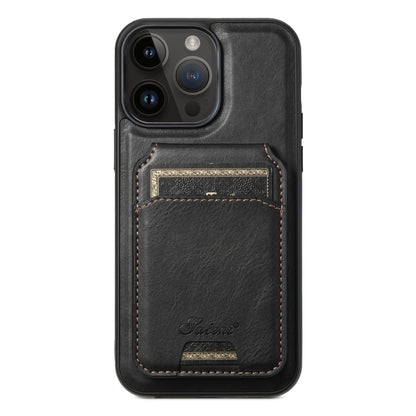 Suteni H15 MagSafe Oil Eax Leather Detachable Wallet Back Phone Case, For iPhone 13 Pro, For iPhone 13, For iPhone 12, For iPhone 12 Pro Max