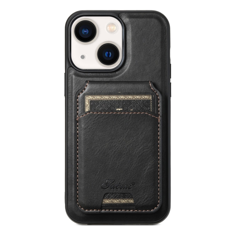 Suteni H15 MagSafe Oil Eax Leather Detachable Wallet Back Phone Case, For iPhone 13 Pro, For iPhone 13, For iPhone 12, For iPhone 12 Pro Max