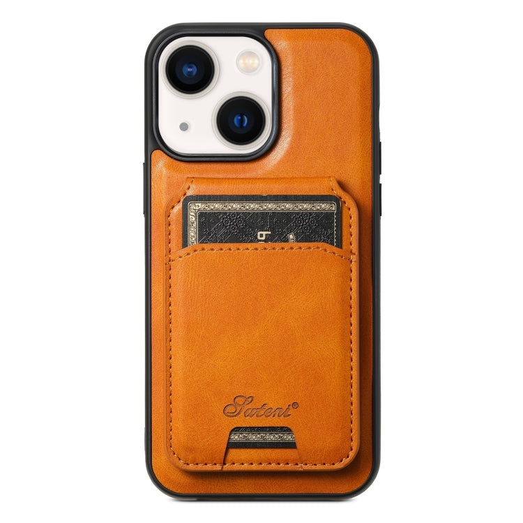 Suteni H15 MagSafe Oil Eax Leather Detachable Wallet Back Phone Case, For iPhone 13 Pro, For iPhone 13, For iPhone 12, For iPhone 12 Pro Max