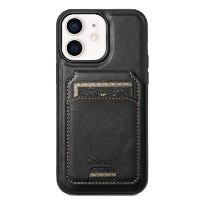 Suteni H15 MagSafe Oil Eax Leather Detachable Wallet Back Phone Case, For iPhone 13 Pro, For iPhone 13, For iPhone 12, For iPhone 12 Pro Max