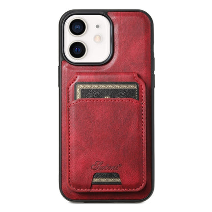 Suteni H15 MagSafe Oil Eax Leather Detachable Wallet Back Phone Case, For iPhone 13 Pro, For iPhone 13, For iPhone 12, For iPhone 12 Pro Max
