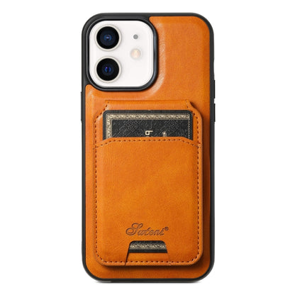 Suteni H15 MagSafe Oil Eax Leather Detachable Wallet Back Phone Case, For iPhone 13 Pro, For iPhone 13, For iPhone 12, For iPhone 12 Pro Max