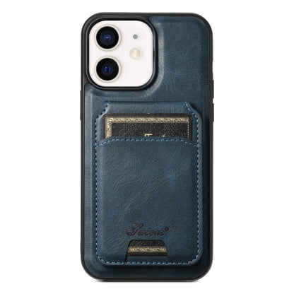 Suteni H15 MagSafe Oil Eax Leather Detachable Wallet Back Phone Case, For iPhone 13 Pro, For iPhone 13, For iPhone 12, For iPhone 12 Pro Max